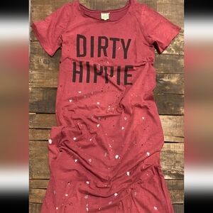 Red Graphic T-Shirt Dress